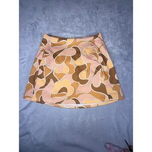 Attard State Retro Swirl Print A-Line Mini Skirt Women's Size S